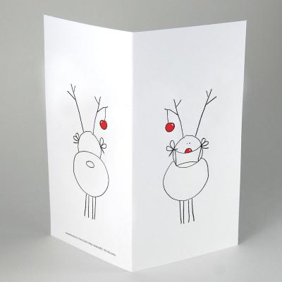 witzige Recycling-Weihnachtskarte: Rudolf mit Maske