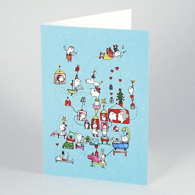 Weihnachtskarte: Kommunikation (Telefonieren, quatschen, reden, singen...)