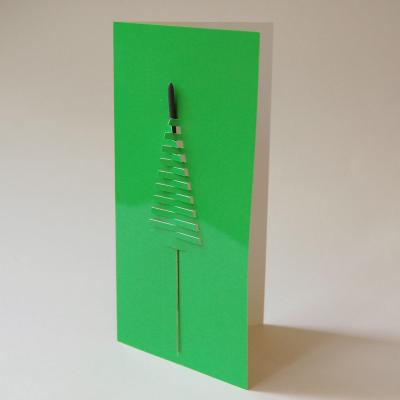 hellgrüne Weihnachtskarte für eine Wunderkerze