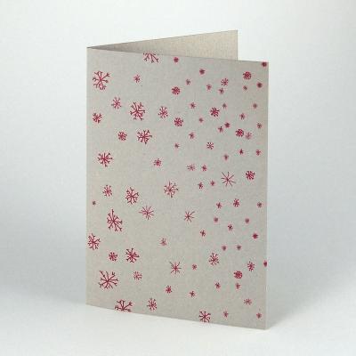 Graupappe-Weihnachtskarte: Schneeflocken