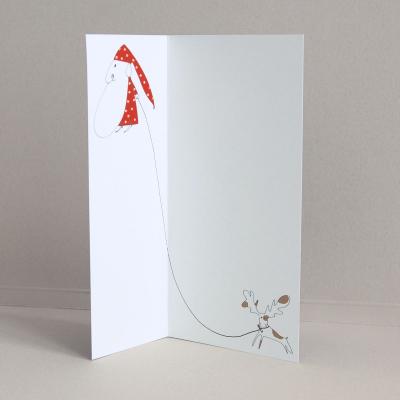 Weihnachtskarte mit schmaler Vorderseite: Elch