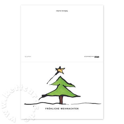 Weihnachtskarte: Weihnachtsbaum mit Wunsch