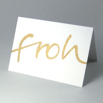 froh - Recycling-Weihnachtskarte mit goldenem Druck