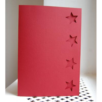 große, rote Weihnachtskarte: Sterne (DIN A5)