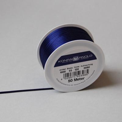 blaues Satinband, 3 mm