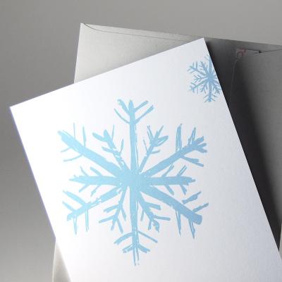 10 Recycling-Weihnachtskarten mit Umschlag: Schneeflocken
