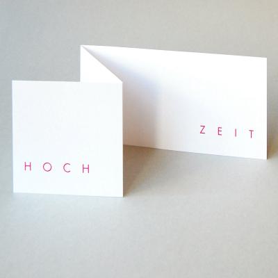 10 pink gedruckte Hochzeitseinladungen mit Kuverts: HOCH ZEIT