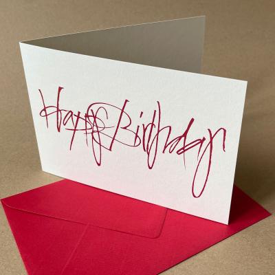 Happy Birthday - Glückwunschkarte mit rotem Umschlag
