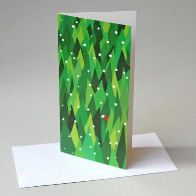 10 Weihnachtskarten mit Umschlag: Der Weihnachtsmann im Wald