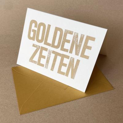 Goldene Zeiten - Recyclingkarte mit goldenem Umschlag