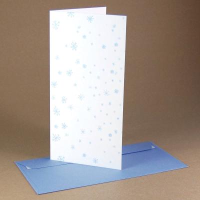 10 Weihnachtskarten mit Kuverts: Schneeflocken