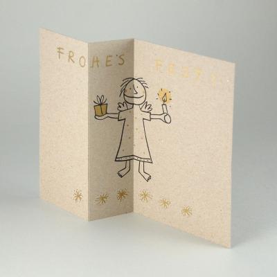 10 graue Recycling-Weihnachtskarten mit Umschlägen: Frost!