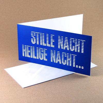10 blaue Weihnachtskarten mit Umschlägen: Stille Nacht ...