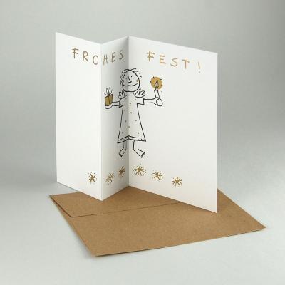 10 Recycling-Weihnachtskarten mit Recycling-Kuverts: Frost!