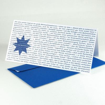 10 blaue Weihnachtskarten mit Umschlägen: weihnachtswahnsinn