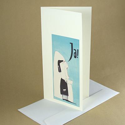 10 Hochzeitskarten mit Umschlägen: Brautpaar + Ja!