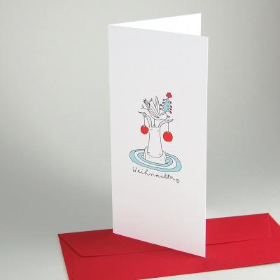 10 Weihnachtskarten mit roten Umschlägen: Weihnachtn