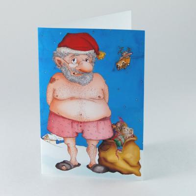 10 witzige Weihnachtskarten mit pinken Kuverts: Ausgezogen