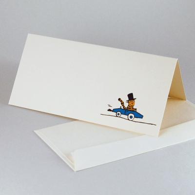 10 Grußkarten mit Umschlag: Kater mit  Auto