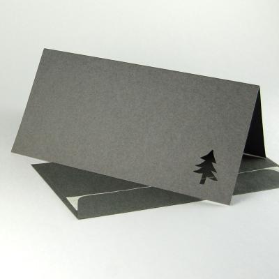 10 gestanzte Weihnachtskarten mit dunkelgrauen Kuverts