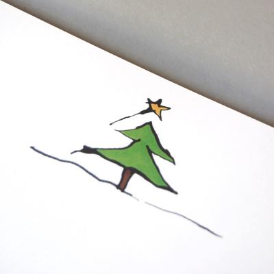 100 Bogen Weihnachts-Briefpapier: Baum mit Stern