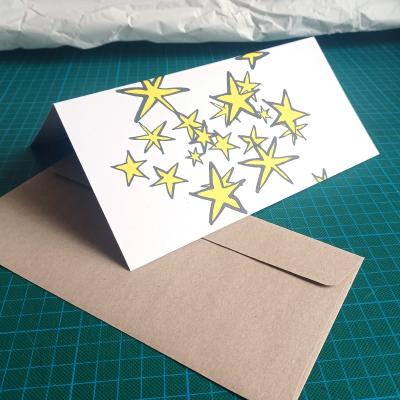 10 Recyclingkarten mit Umschlägen: Sterne
