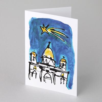 10 Weihnachtskarten mit Kuverts: Berliner Dom mit Weihnachtsstern