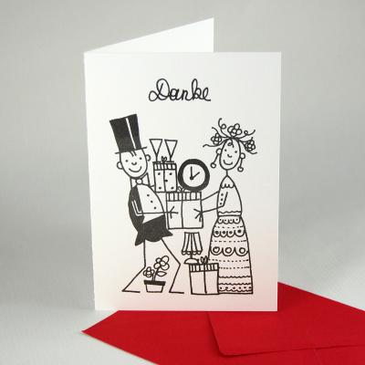 10 witzige Danksagungen nach der Hochzeit (mit roten Kuverts)