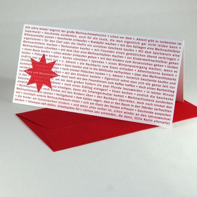 10 rote Weihnachtskarten mit Umschlägen: weihnachtswahnsinn