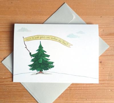 10 Weihnachtskarten mit Umschlägen: Ceci n´est pas un arbre de Noel