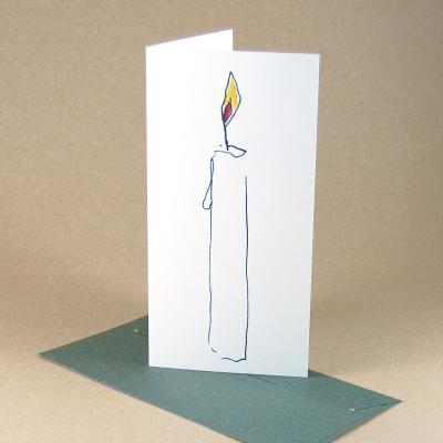 10 melancholische Karten mit grauen Kuverts: Kerze
