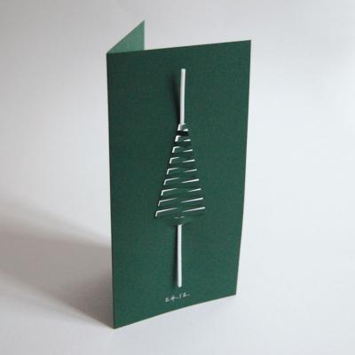 10 dunkelgrüne Weihnachtskarten mit Umschlägen: 24.12.