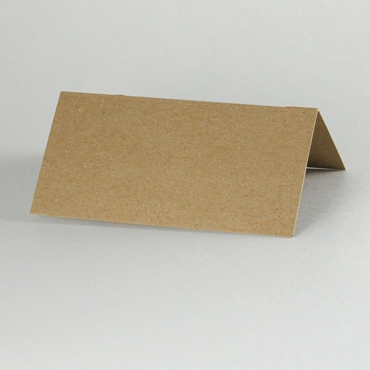100 braune Recycling-Tischkarten  5,5 x 11 cm