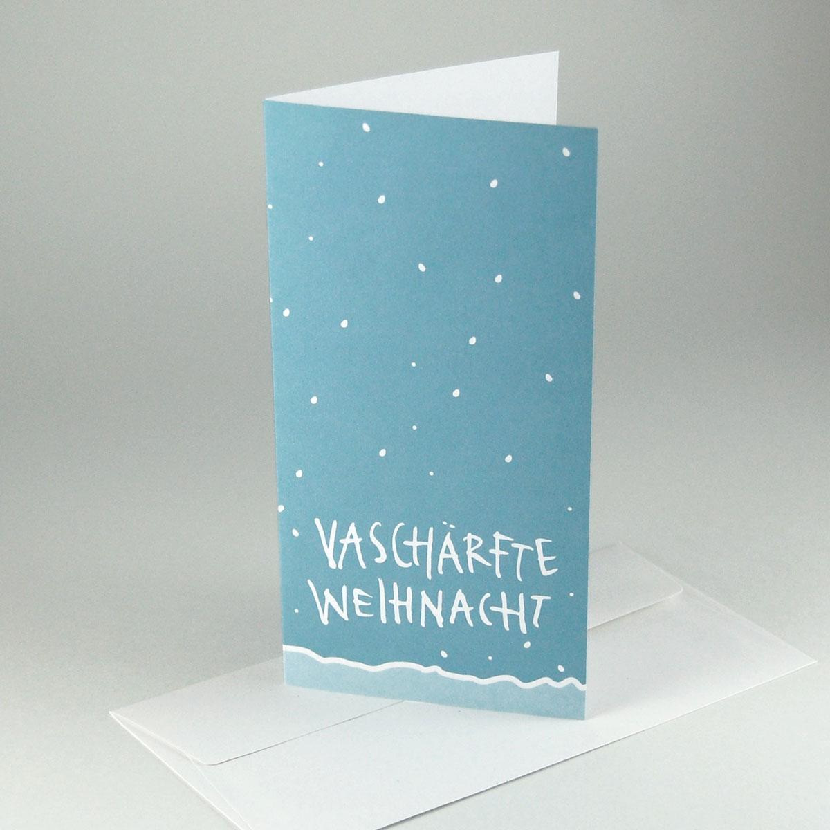 10 Recycling-Weihnachtskarten mit Umschlägen: Vaschärfte Weihnacht