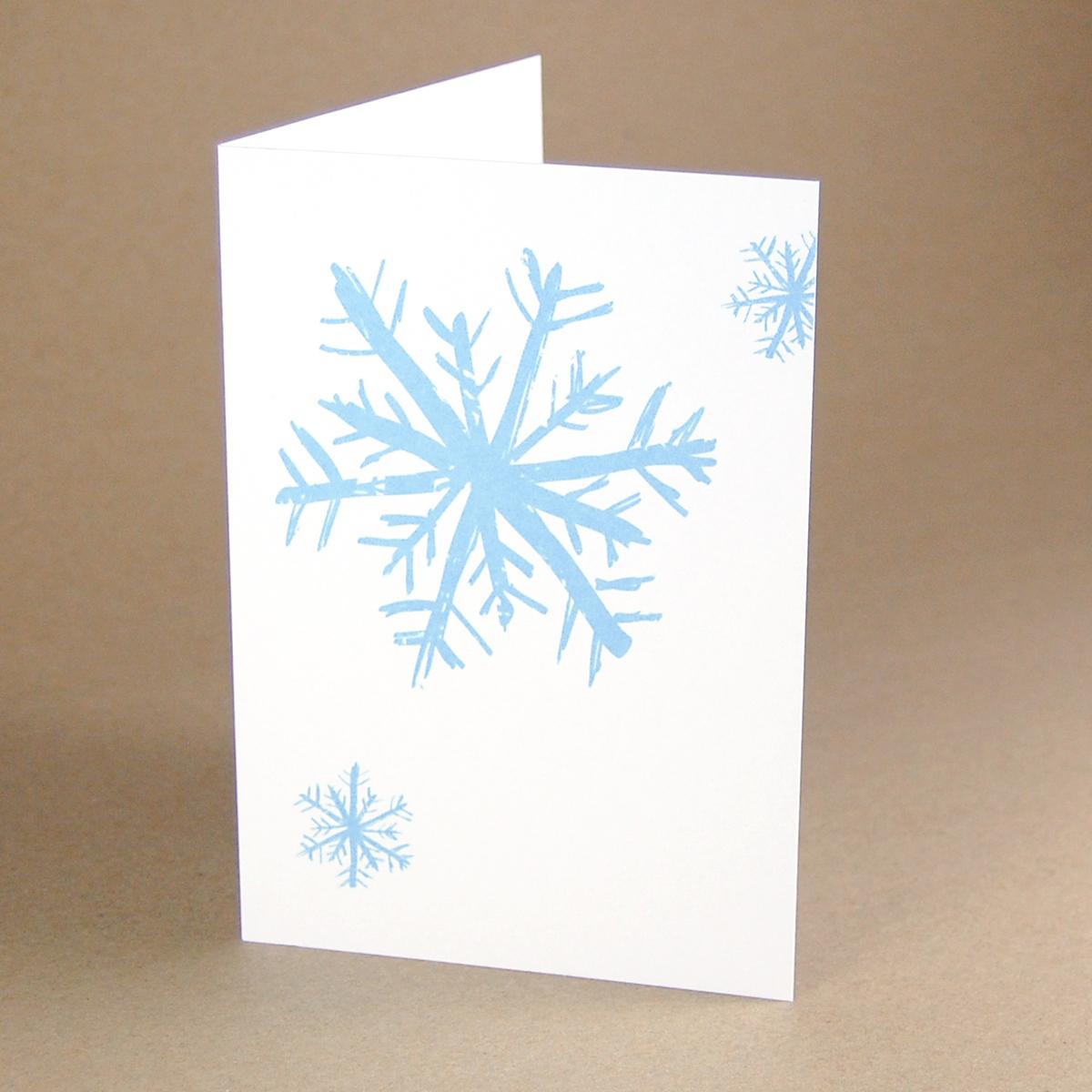 20 Recycling-Weihnachtskarten mit Kuverts: Schneeflocken