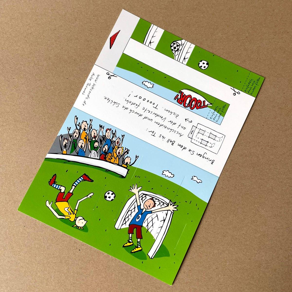 Tooor! - Fußball-Bastel-Karte mit weißem Umschlag