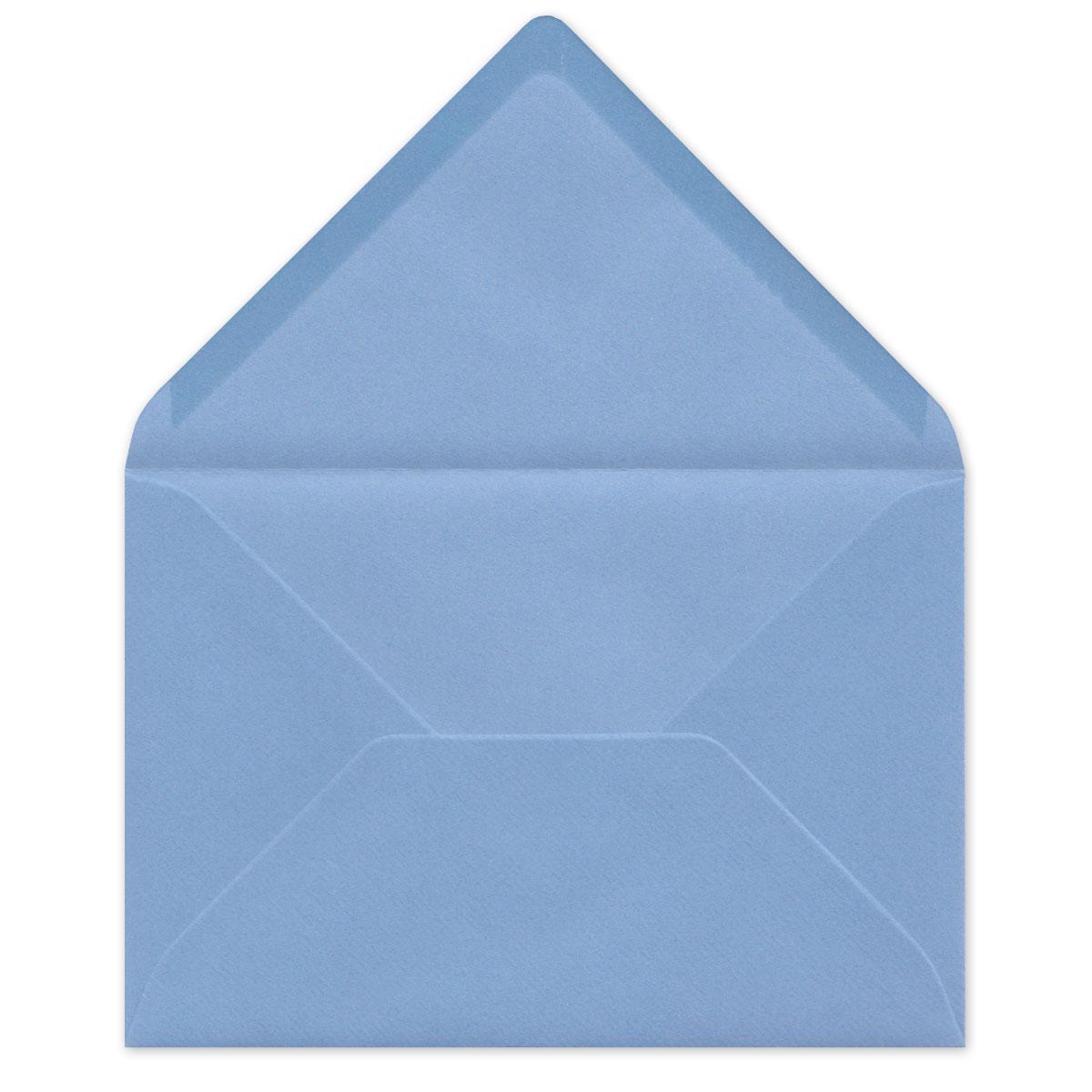 10 Grußkarten mit blauen Kuverts: Hase