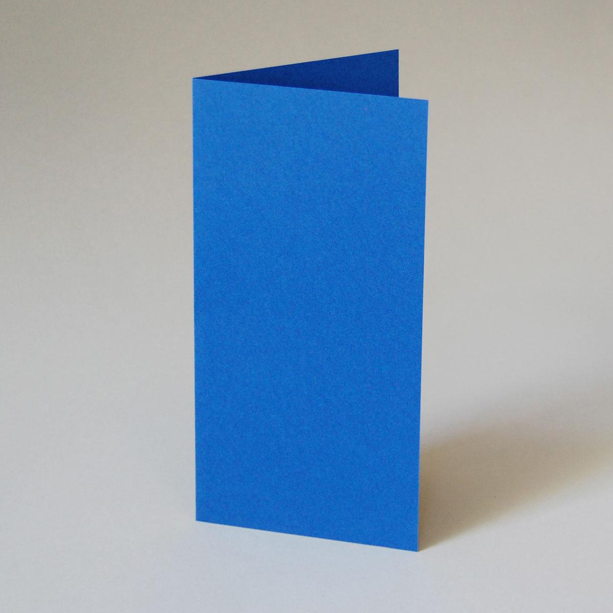 10 blaue Klappkarten DIN lang mit blauen Umschlägen