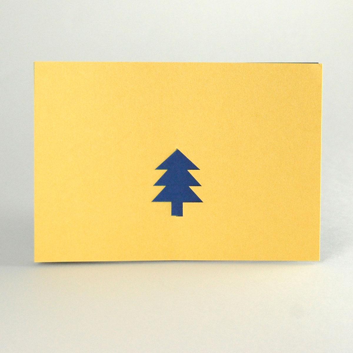 10 edle, lasergestanzte Weihnachtspostkarten mit goldenen Kuverts