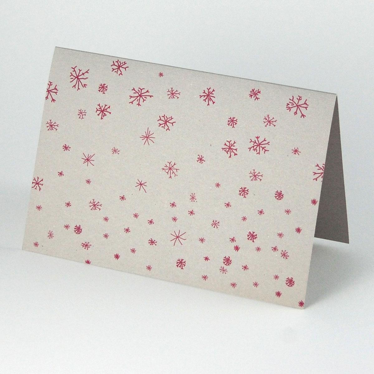 10 graue Weihnachtskarten mit roten Umschlägen