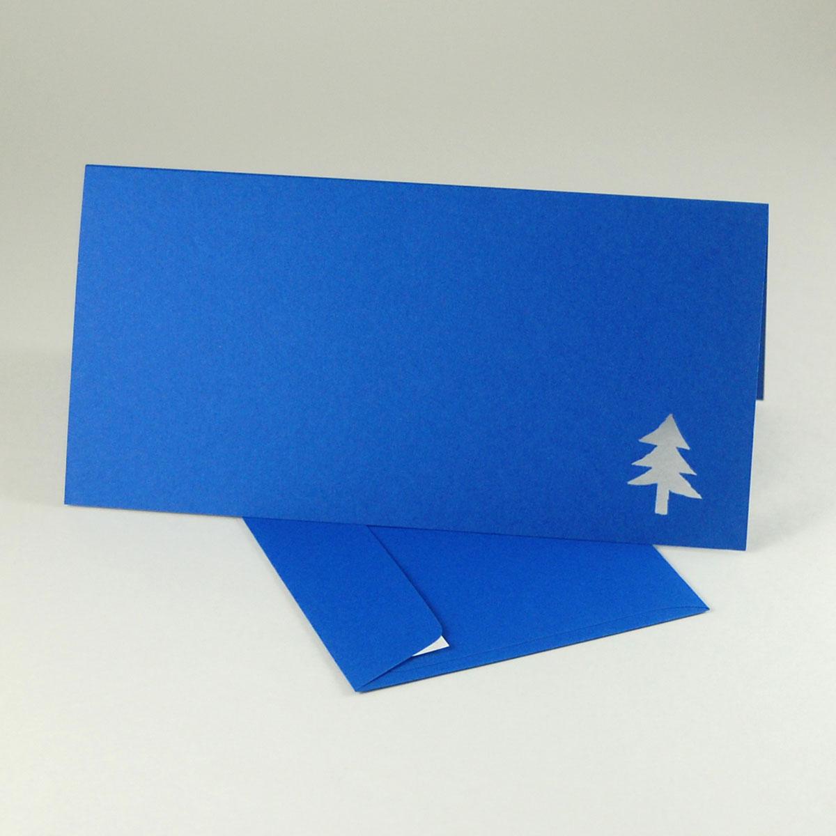 10 gestanzte Weihnachtskarten mit blauen Kuverts