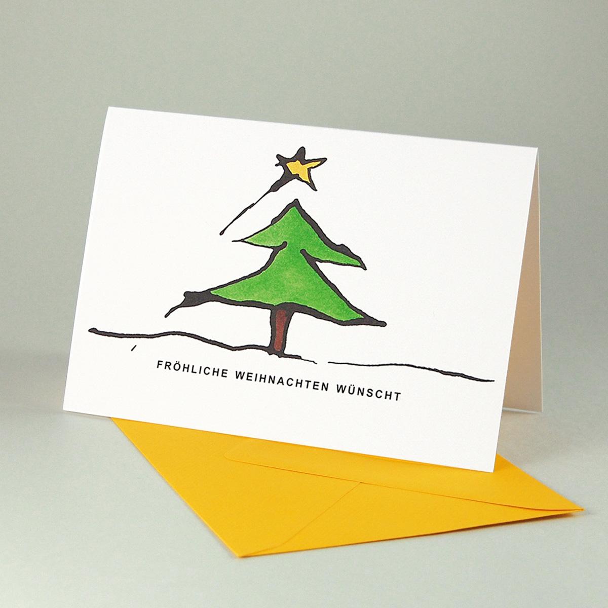 10 Weihnachtskarten mit Kuverts: Fröhliche Weihnachten wünscht