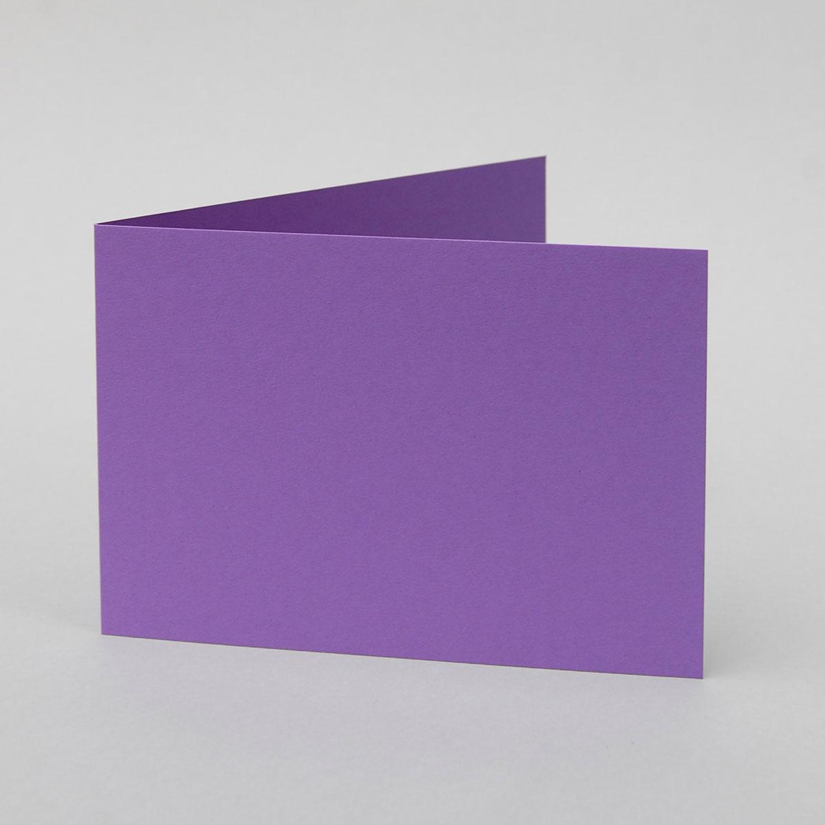 100 violette Recycling-Klappkarten 11,5 x 16,5 cm