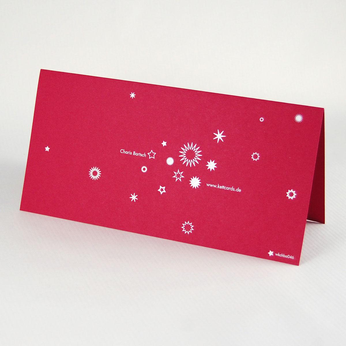 10 rote Weihnachtskarten mit silbernen Umschlägen