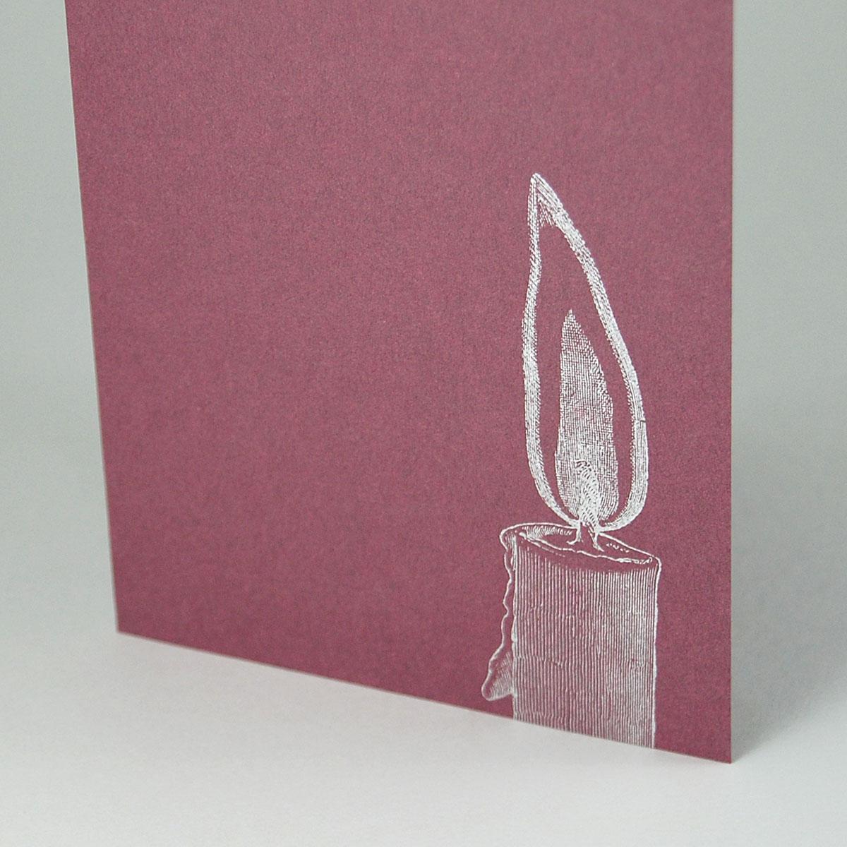 10 Trauerkarten mit Umschlag: Kerze