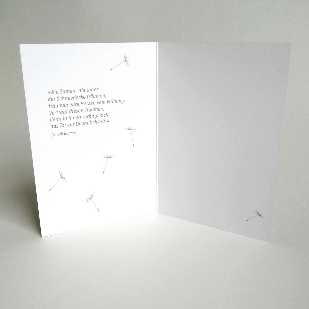 10 Recycling-Trauerkarten mit Gedicht (mit Umschlägen)