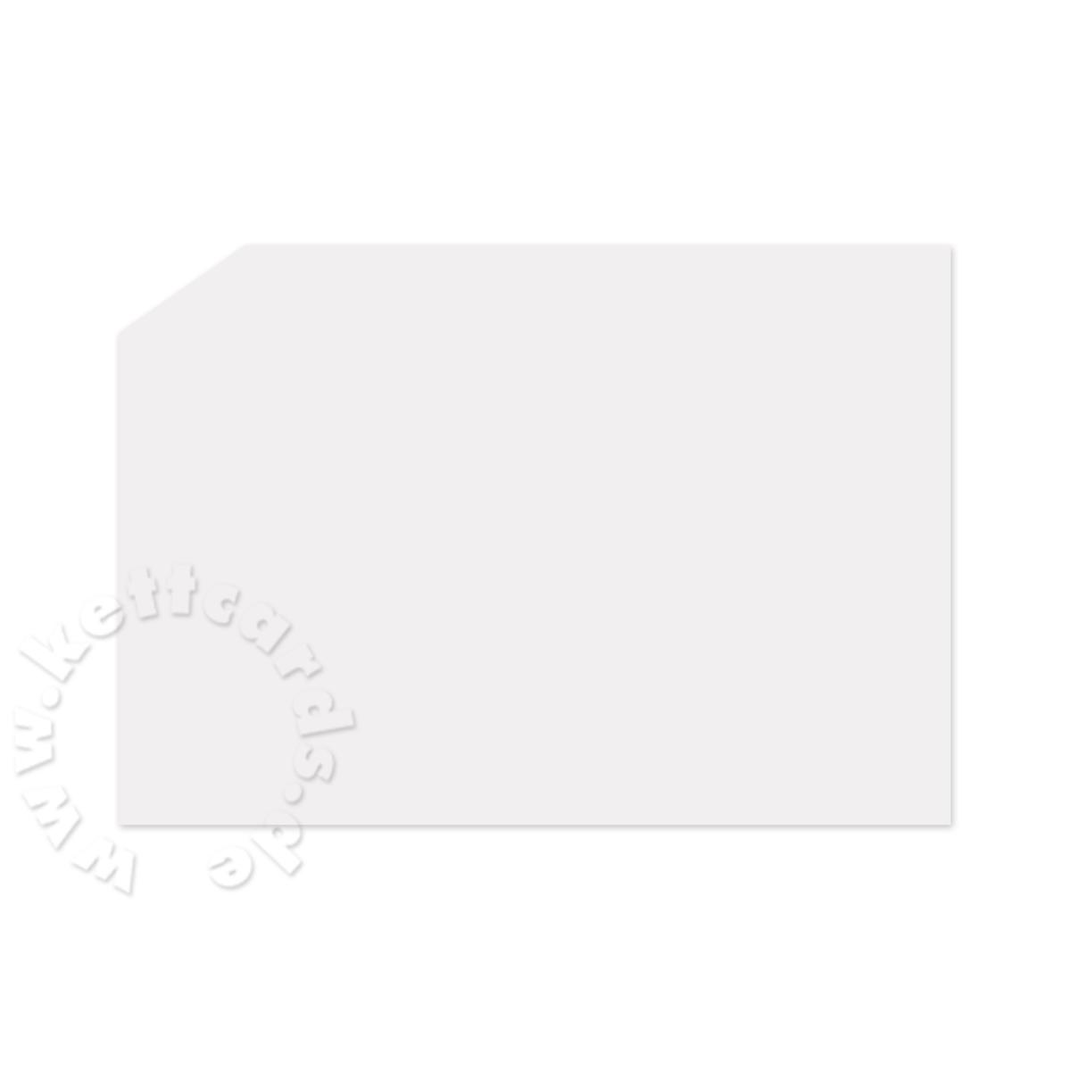 weißes Einlegeblatt 14,5 x 10,1 cm mit abgeschnittener Ecke