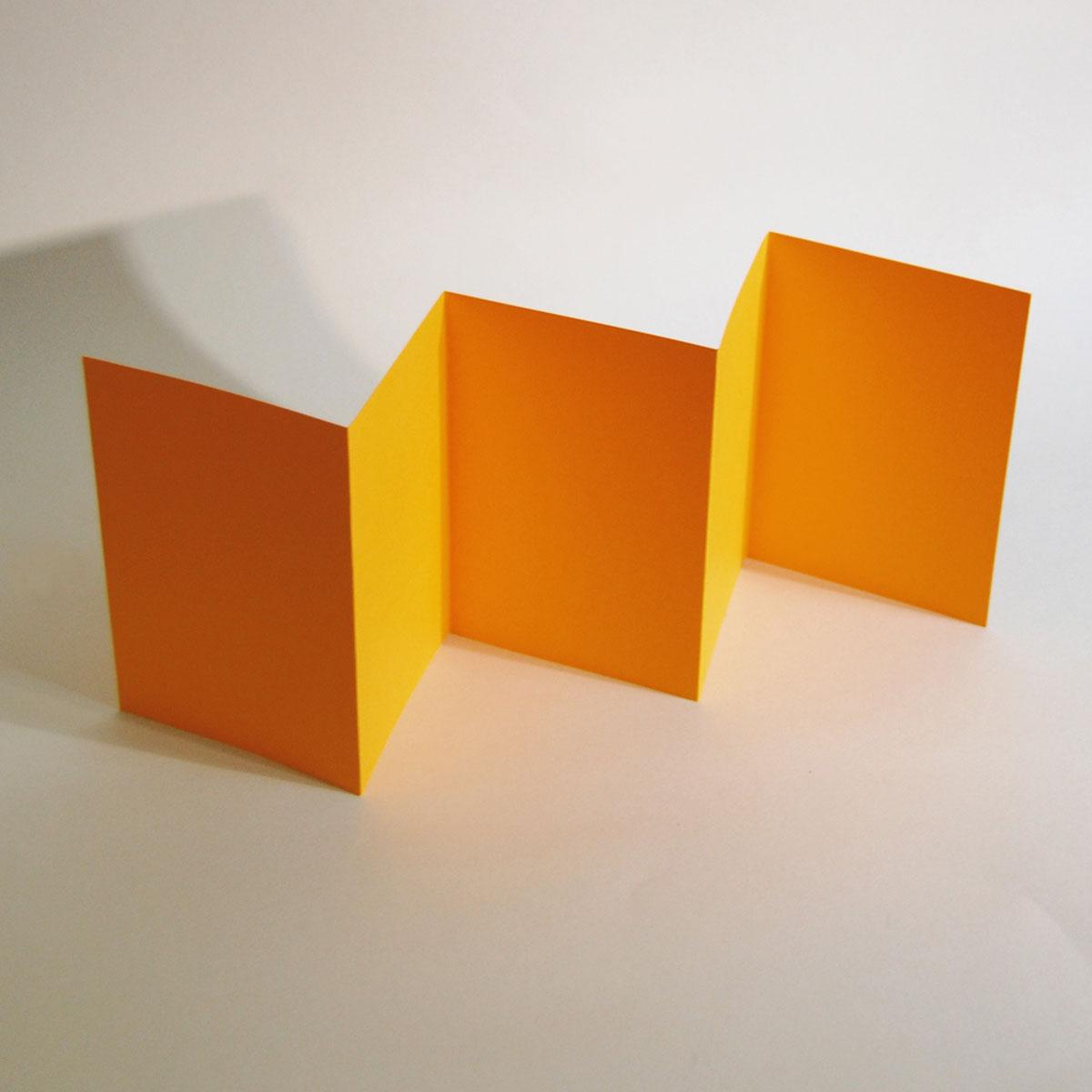 orange Leporellokarte DIN A6 (PlanoColor goldgelb 160 g/qm)