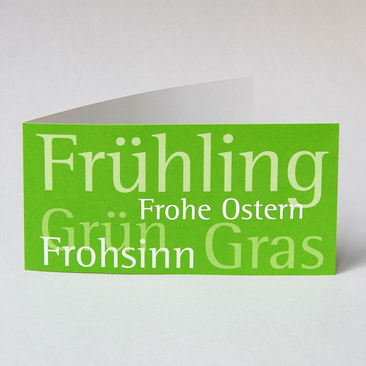 Recycling-Osterkarte: Frühling - Frohsinn - Frohe Ostern