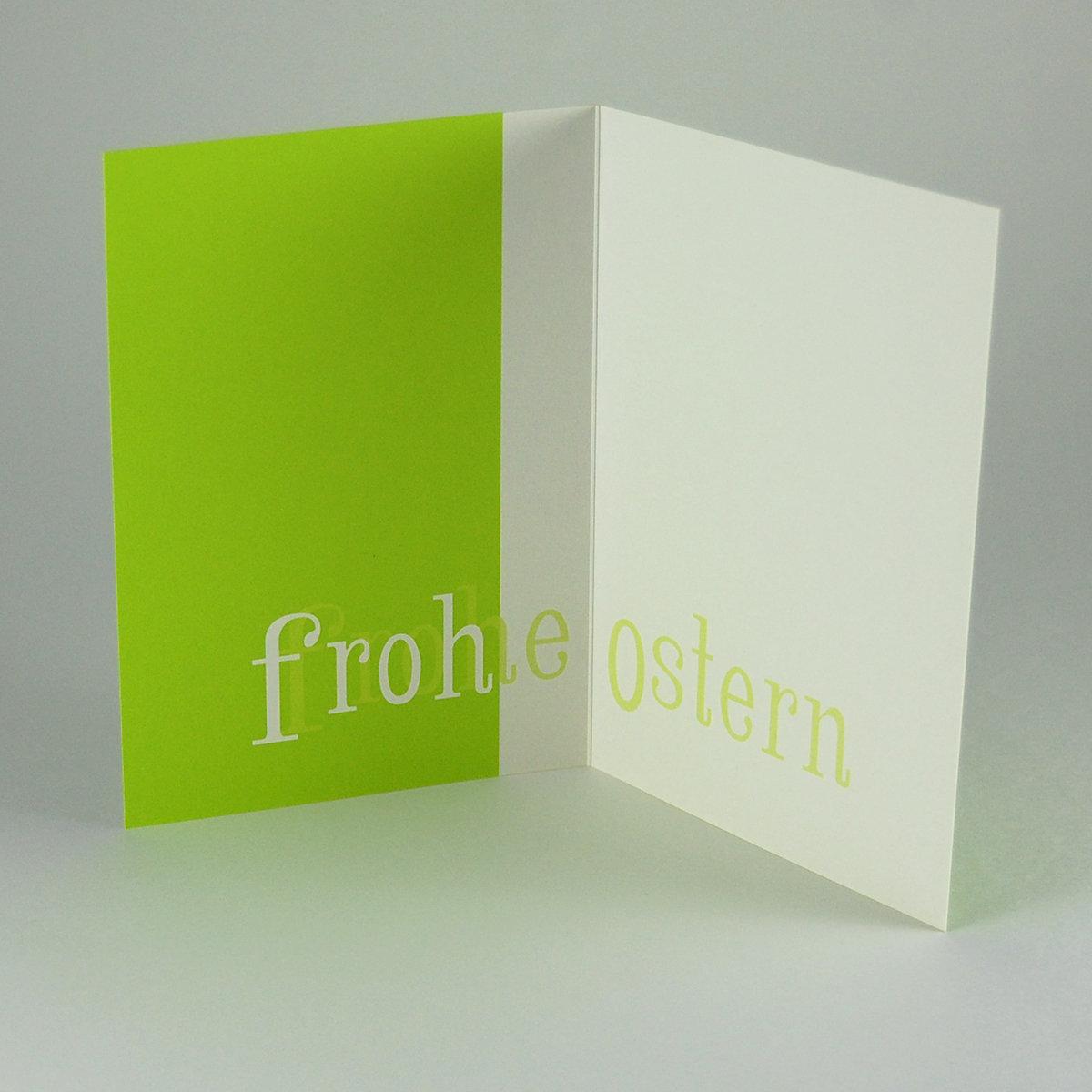 hellgrüne Recycling-Osterkarte: frohe ostern